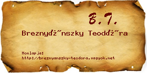 Breznyánszky Teodóra névjegykártya
